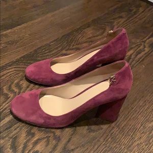 Tory Burch heels, burgundy suede, 7.5